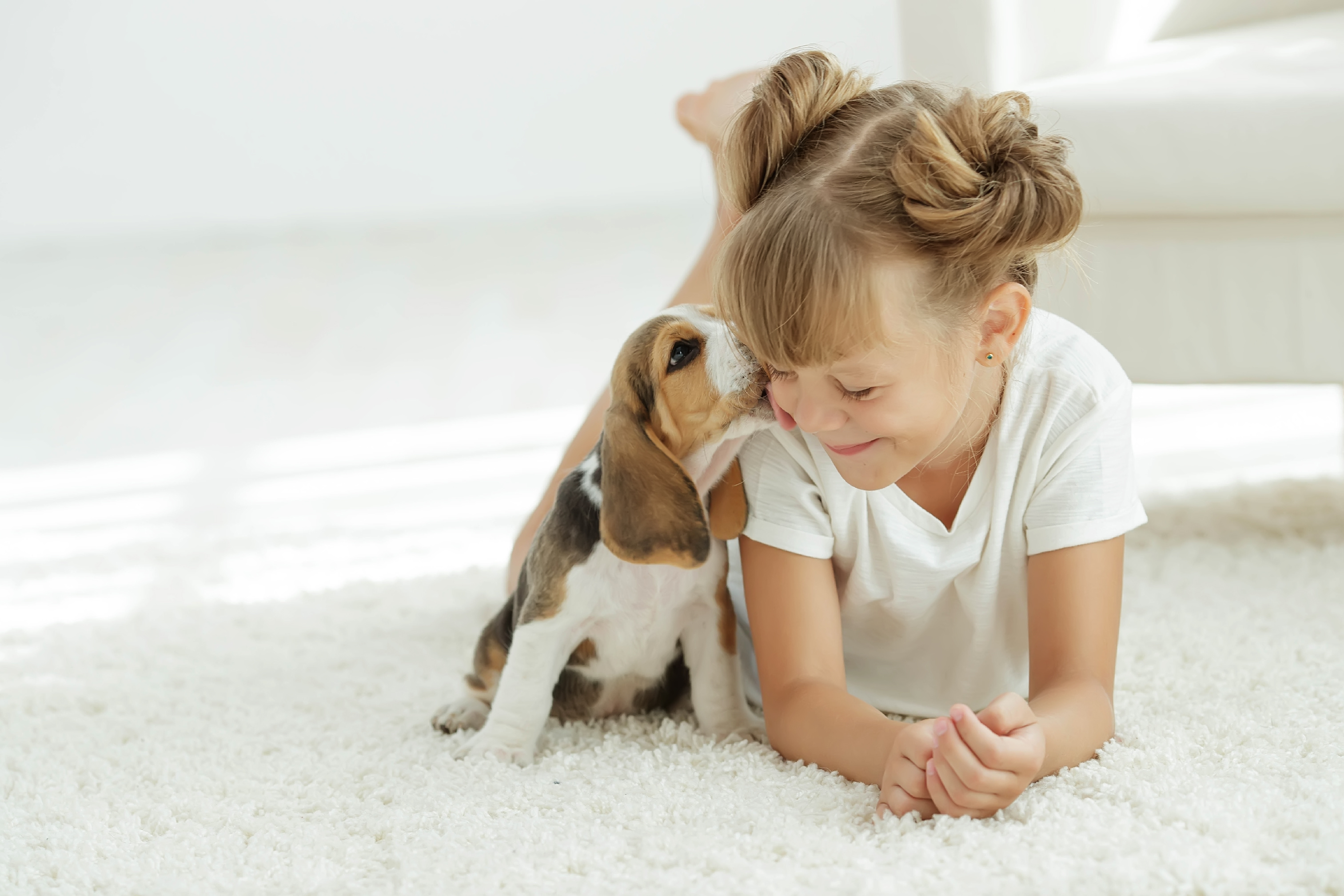 Child with dog